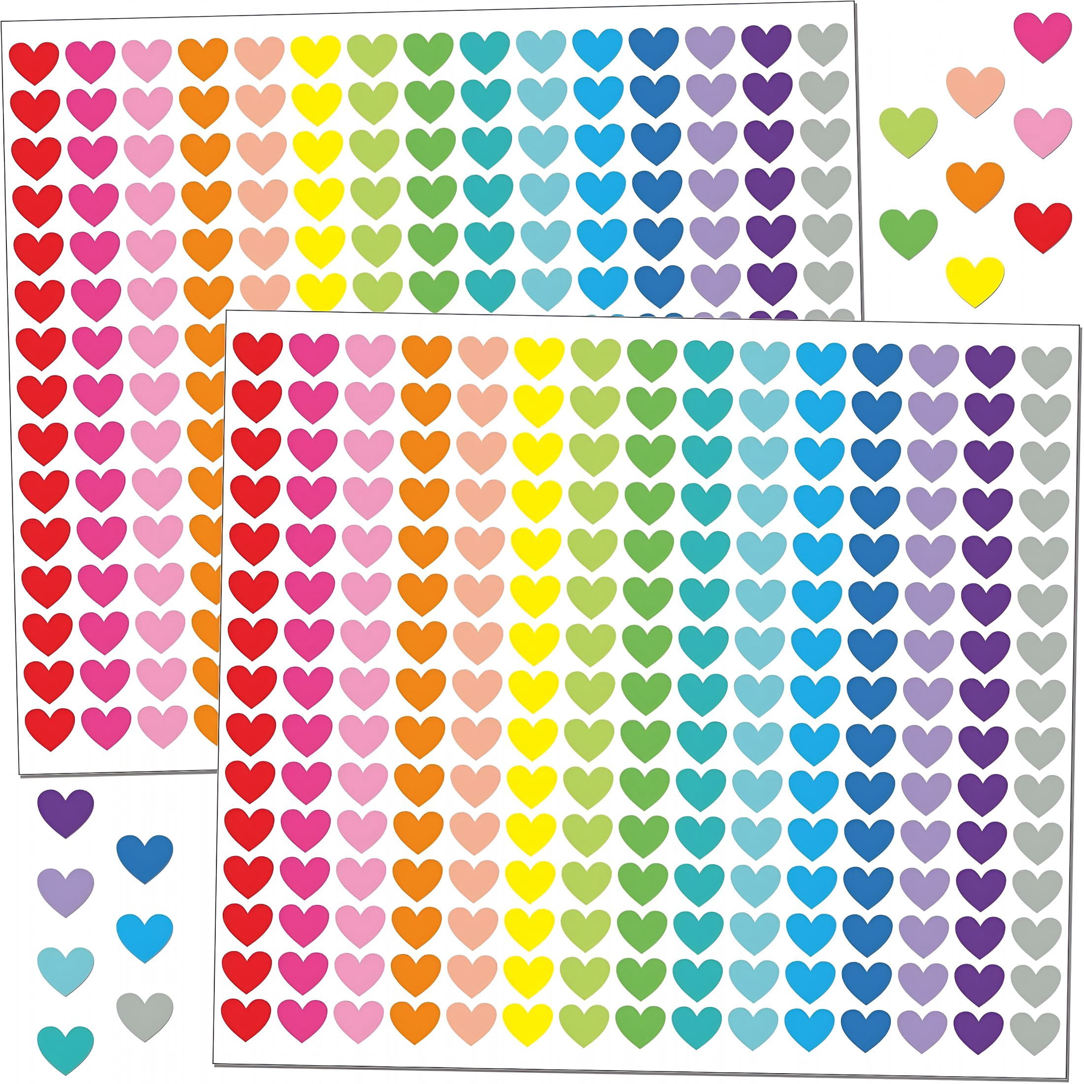 CCOCC 2026 New 4000 Pcs Small Heart Stickers for Kids,1/2