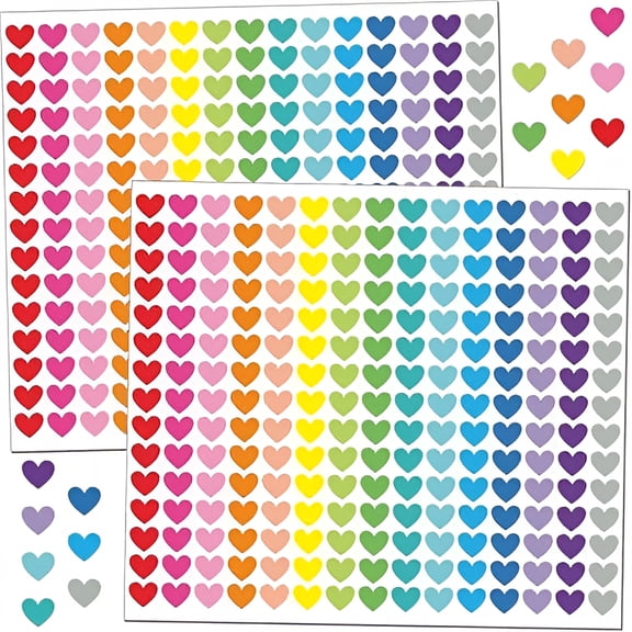 CCOCC 2026 New 4000 Pcs Small Heart Stickers for Kids,1/2 Tiny Mini Sticker,20 Colors,18 Sheets,Love Shape Stickers for Party Favors,Gift Packaging,Envelopes,Decorating,Scrapbooking
