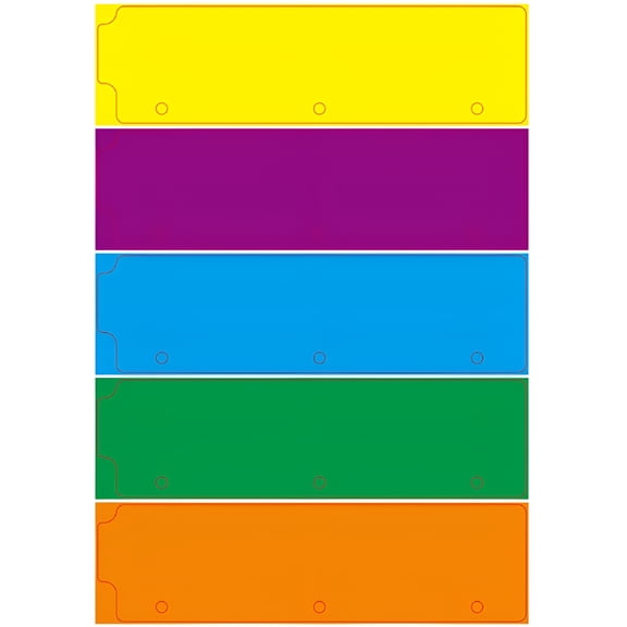 CCOCC 2026 New 5 Pcs Bookmark Mini Binder Divider Snap-In 3-Ring Loose-Leaf Notebook 5Pcs (Color Version) Notepad Dividers Diary Bookmarks Classification Page Tab Plastic