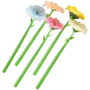 CCOCC 2026 New 5 Pcs Novelty Sunflower Pens Cute Flowers Pen Artificial Sunflower Gel Ink Pen Kawaii Stationery for Office Supplies Teens Novelty Pens