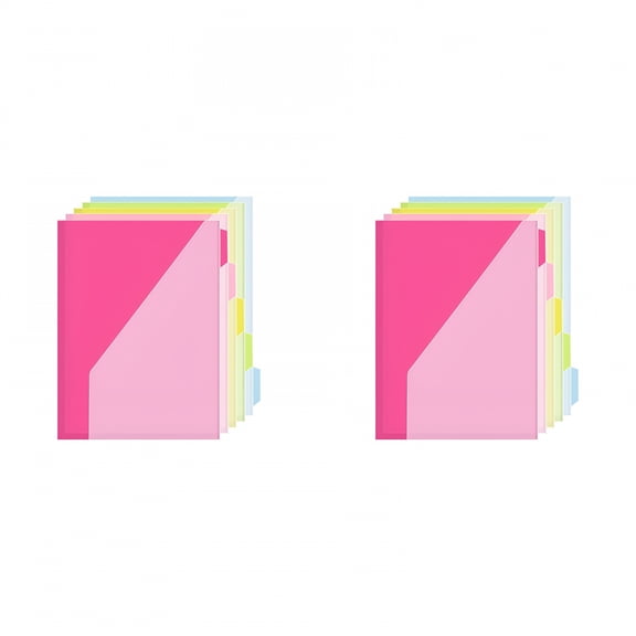 CCOCC 2026 New 5 Tabs Plastic Dividers with Clear Front Pocket Pocket Dividers for 3 Ring Binder Multi Color Binder Dividers Multicolor Total 10 Tabs,(10 Pack,One Size)