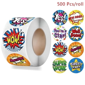 CCOCC 2026 New 500 Pcs Reward Stickers Motivational Stickers Roll Kids Students Teachers Labels for Classrooms,Homework,Reward Charts,School Projects,Learning Activities
