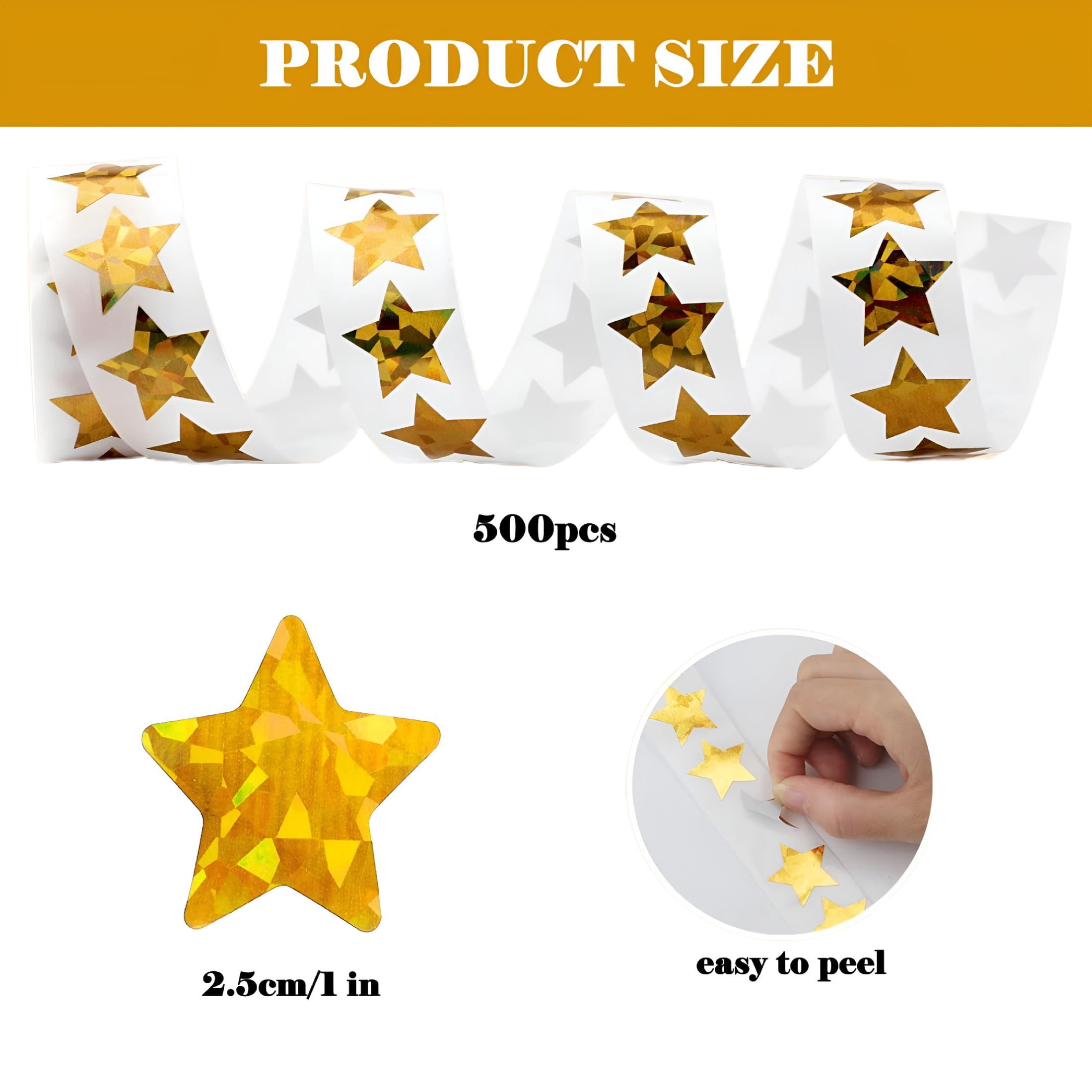CCOCC 2026 New 500 Pieces 1 Inch Gold Star Stickers for Kids Reward at ...