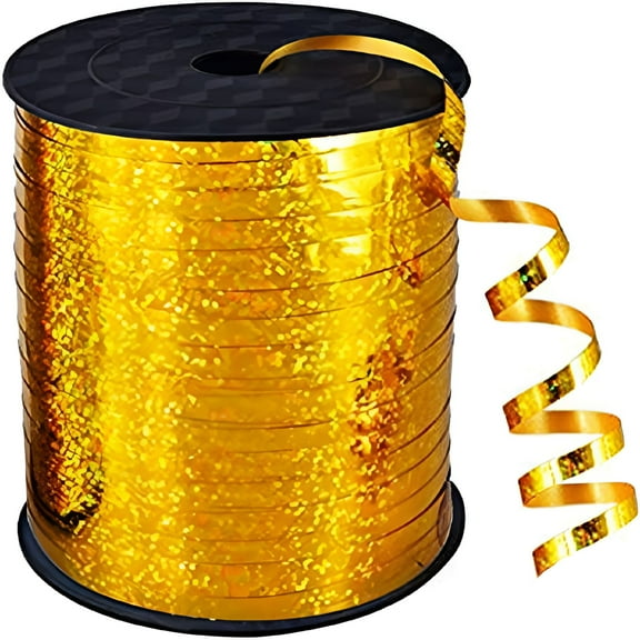 CCOCC 2026 New 500 Yards Gold Crimped Curling Ribbon Shiny Metallic Balloon String Roll Gift Wrapping Ribbon for Party Festival Art Craft Decor Florist Flowers Decoration