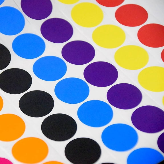 CCOCC 2026 New 500Pcs Dot Stickers Multi-Use Dot Stickers Paper Labels Glossy Sticker Paper Clear Marking Black for Labeling Organizing Product Marking School Supplies Office Use Crafting Projects