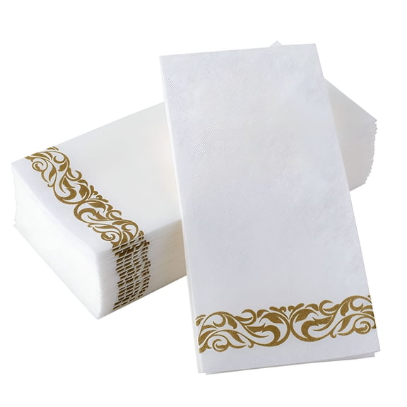 CCOCC 2026 New 50Pcs Disposable Guest Towels Durable Linen Paper Hand Towels for Kitchen Soft Absorbent Decorative Hand Napkins for Parties,Events,Guest Bathrooms,Home Use,Kitchen Decor