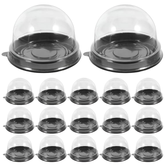 CCOCC 2026 New 50Pcs Mooncakes Boxes Single Cupcake Container Mini Cupcake Box Muffin Dome Moon Cake Single Container Boxes for Baking, Party, Wedding, Gift