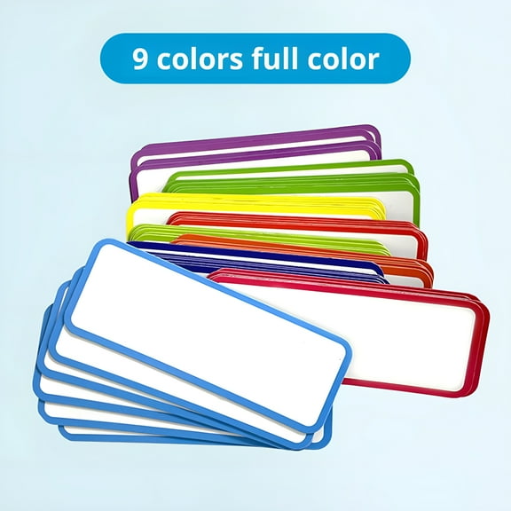 CCOCC 2026 New 54Pcs Magnetic Dry Erase Reusable Name Tag Label Plate Easy Wipe-Off Multiple Usage Colorful Fridge Name Tag Office Supplies