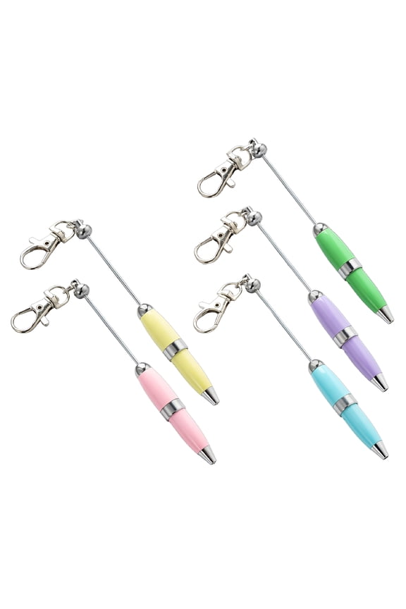 2026 New 5Pcs Beadable Ballpoint Pen with Keychain Creative Writing Pen for School, Office, Travel, Gifts, Everyday Carry