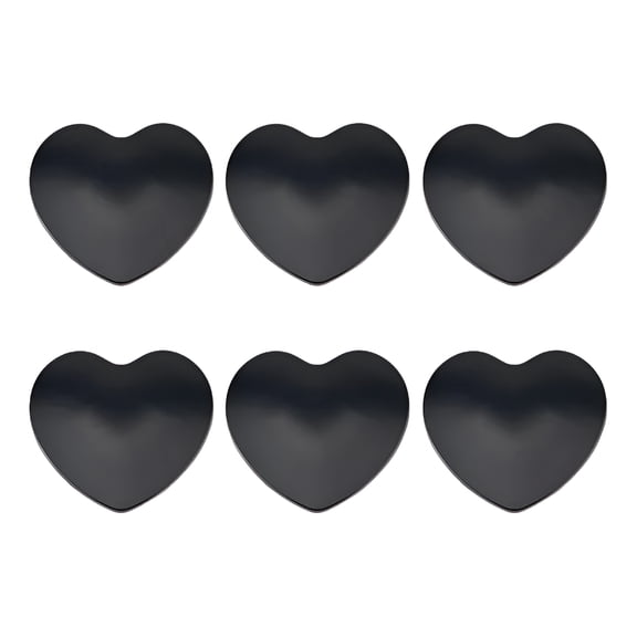 CCOCC 2026 New 6Pcs Metal Heart Car Sticker Black 3D Car Emblem Alloy Self Adhesive Car Stickers Car Logo Decals Car Decals for Car Decoration,Auto Exterior,Car Body,Window,Bumper,Diy Styling
