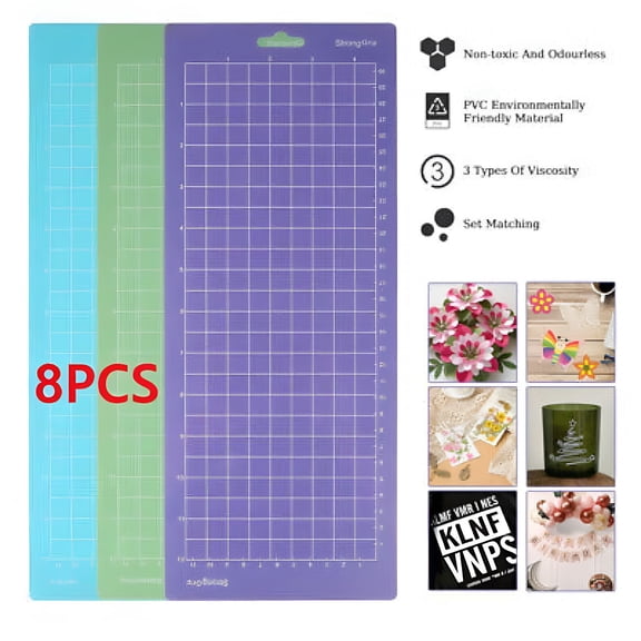 CCOCC 2026 New 8 Pack 3 Color Mats Combo Cutting Mat for Cricut Maker Cricut Joy Xtra Mat 12 X 4.5 Inch,For Crafting,Scrapbooking,Diy Projects,Vinyl Cutting,Paper Crafts