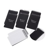 CCOCC 2026 New 8 Pack Black Waterproof Pocket Notebook Mini Field Notepad with Line,Note Taking Book,3X5"Pocket Notepad Holder with 50 Paper Per,Weather Spiral Note Pad Memo Outdoors Paper Notepad