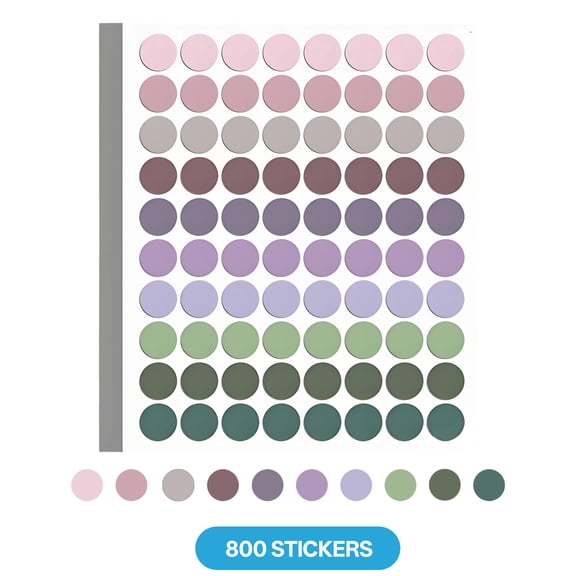 CCOCC 2026 New 800 Pcs Dot Stickers Round Colored Dot Stickers Removable Adhesive Label Stickers for Family Office and Study for Planner Calendar Craft 0.7"