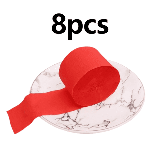 CCOCC 2026 New 8Pcs Crepe Paper Streamers Bright Ribbon Design Party Decorations Ideal for Parties and Celebrations Birthday Decor for Birthday Wedding Anniversary Style3