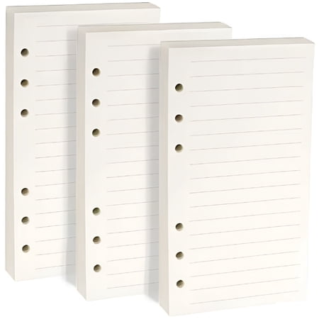 CCOCC 2026 New A6 Refill Paper, 3 Pack Loose Leaf Paper, 135 Sheets, 270 Pages for Office, School, Notebooks, Planners, Writing, Note-Taking.