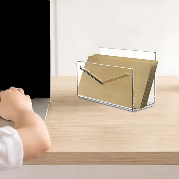 CCOCC 2026 New Acrylic Mail Holder,Desk Envelope Holder File Organizer,Clear,Lightweight Mail Organizer Mail Sorter Stand for Desk Office for Home,School,Reception,Study Desk