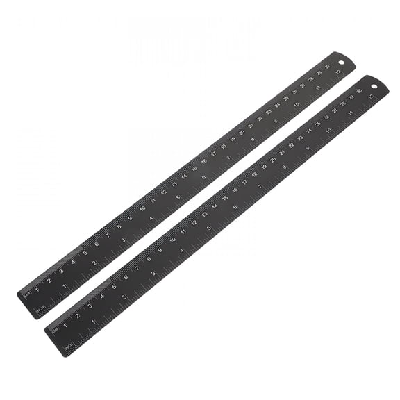 CCOCC 2026 New Aluminum Ruler Black Metal Multipurpose Woodworking Edge Ruler Straight Edge Tool 2Pcs for Woodworking, Crafting, Measuring, Drawing, Diy Projects, Home Repairs.