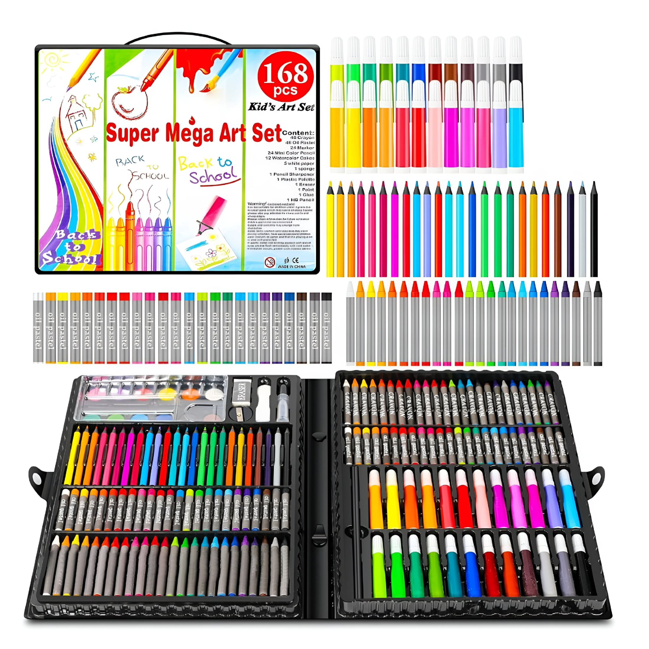 CCOCC 2026 New Art Drawing Kit 168 Pack Art Set Drawing Sets Coloring Art Kits Arts and Crafts for Kids,Teens,And Adults for Home,School,Travel,Parties,Hobbies,Creative Set for Various Ages