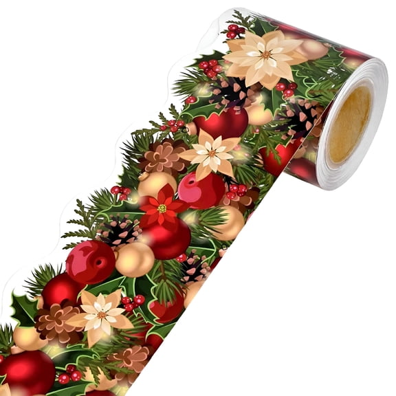 CCOCC 2026 New Bulletin Board Border,Christmas Classroom Decorations,Cute Holiday Stickers for School Classroom,Paper Material,Classic Colors,Winter Party Trim
