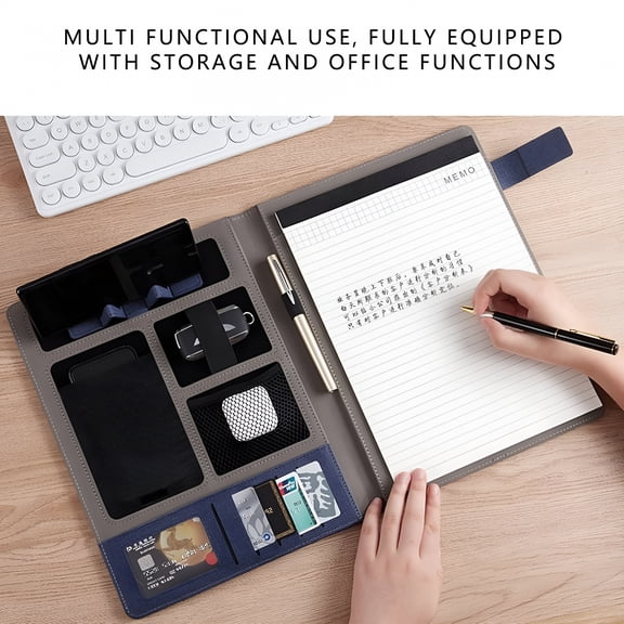 CCOCC 2026 New Business Portfolio A4 Padfolio Document Folder Multifunctional Briefcase Notebook Planner Personal Organizer Gift for Women and Men Notebook for Recording