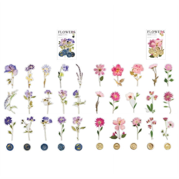 CCOCC 2026 New Cable Labels Dried Flower Resin Sticker Address Labels Small Embossed Theme Stickers Sticker Paper for Home Office Craft Organizing Style 5