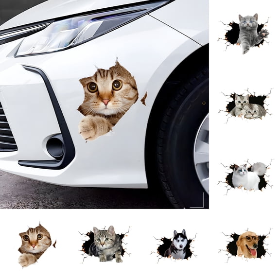 CCOCC 2026 New Car Sticker,3D Waterproof Car Decals Funny Cat Animal Car Decal for Universal Auto Suv for Cars,Trucks,Windows,Bumpers,Vehicle Decoration