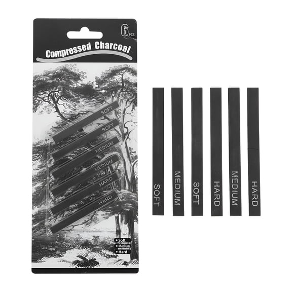 CCOCC 2026 New Charcoal Sticks 6Pcs Compressed Charcoal Rods Sketching Drawing Supplies,Perfect for Artists,Sketching,Drawing Projects,Shading,Creative Works,Art Classes.
