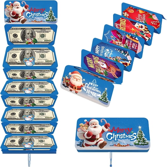 CCOCC 2026 New Christmas Cash Gift Envelope,New Creative Money Holder with 10 Slots,Foldable Money Envelope for Cash,Festive Money Gift Cards Envelopes Holders,For Women Men Kids