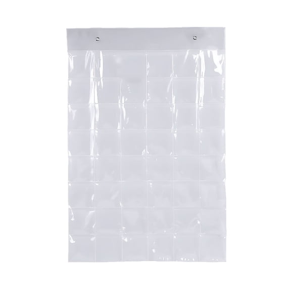 CCOCC 2026 New Classroom Pocket Charts Clear Hanging Organizer Bag with 48 Pockets Transparent Pocket Chart for Door Closet Storage Ideal for Word Cards Cell Phones and Classroom Supplies Storage