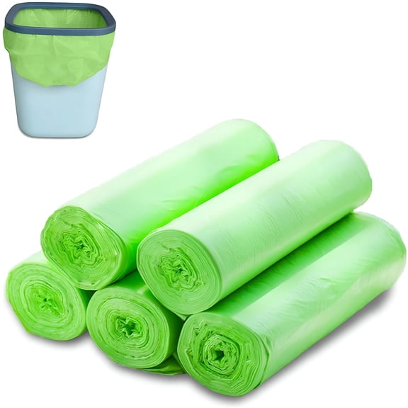 CCOCC 2026 New Compostable Trash Bags,100 Count Degradable Garbage Liners for Kitchen Waste Bin,Bathroom,Office,Extra Durable & Leak Resistant