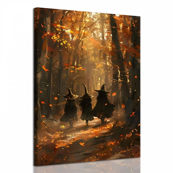 CCOCC 2026 New Cute Ghost Canvas Wall Art Halloween Decor Vintage Painting, Spooky Silhouette Ghost Haunted House Art, Bedroom Gothic Decor Ready to Hang, 12X16 Inch Framed