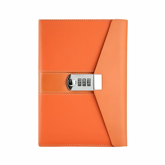 CCOCC 2026 New Diary and Lock,2 in 1 Lock Diary with Combined Numeric Password,Lock Diary for Personal Notes,Journal,Diary,Travel,School,Teen Orange