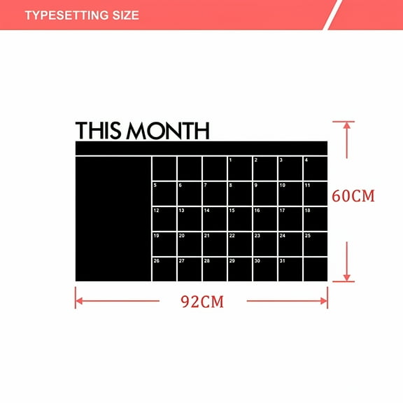 CCOCC 2026 New Dry Erase Chalkboard Calendar - Vinyl Removable Planner Wall Stickers - Large Reusable Month Calendar Board for Kitchen Fridge