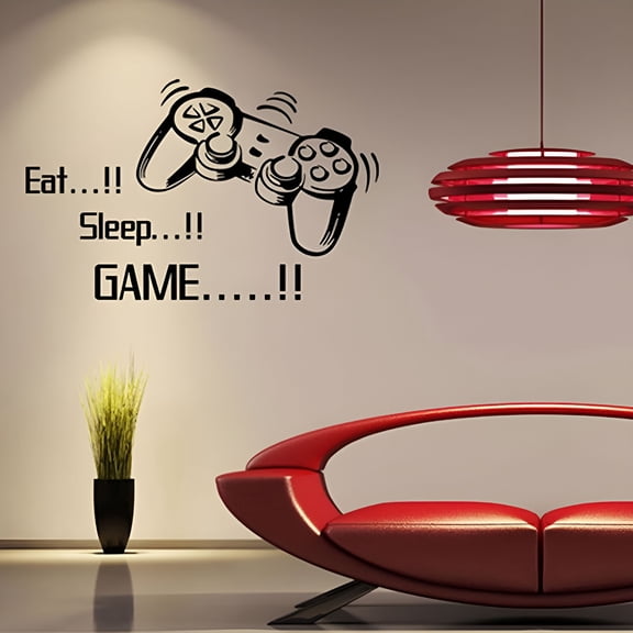 CCOCC 2026 New Eat,Sleep,Game - Gamers Wall Art Vinyl Decal - Video Gamers Cool Wall Decor - Decoration Vinyl Sticker - Teen Boys Room Decor - Boys Bedroom Wall Diy Boys Bedroom Decoration