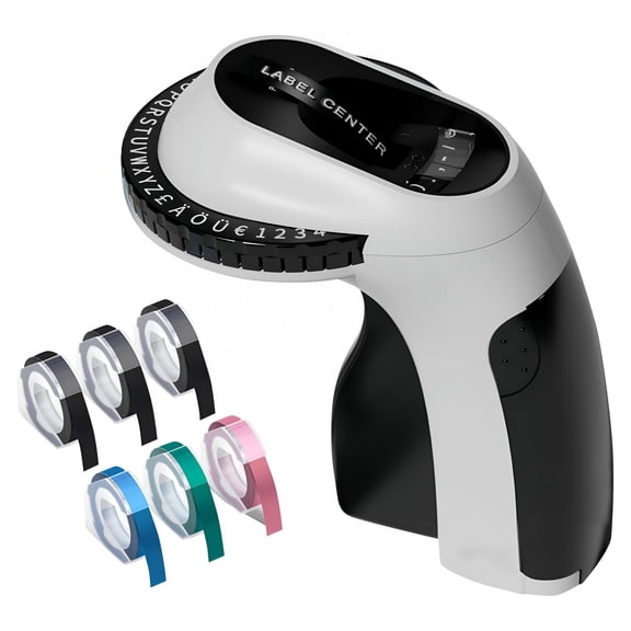 CCOCC 2026 New Embossing Label Maker with Tape Manual 3D Embossed Labeling Machine for Home School Lightweight Portable Diy Labeler with 6 Rolls of Embossing Tape
