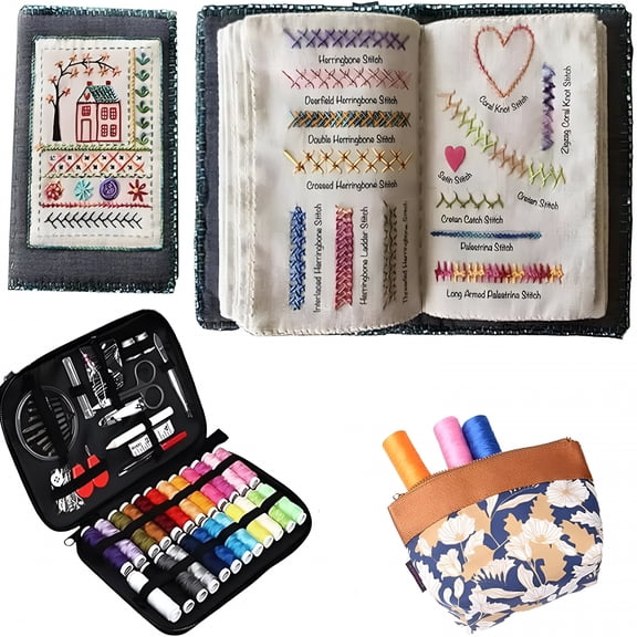CCOCC 2026 New Embroidery Stitch Book Kit for Beginners,2026 New Beginner Friendly All in One Embroidery Stitch Sampler Book and Sewing Kit for Diy and Sewing Enthusiasts