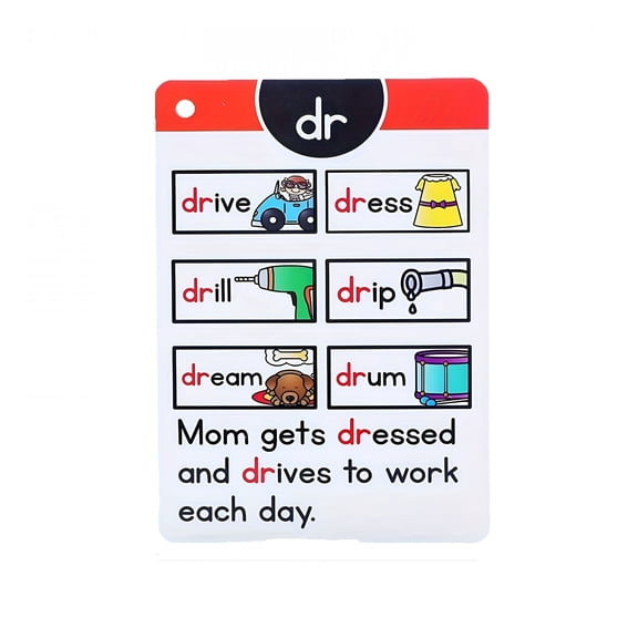 CCOCC 2026 New English Phonics Flashcards for Early Readers Short Vowel Sounds&Phonetic Learning Portable Sturdy Cards with Ring for On-The-Go Practice Build Confidence to Read Words