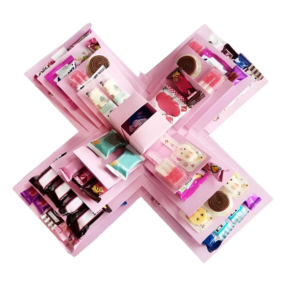 CCOCC 2026 New Explosion Gift Box 5-Layer Snack Explosion Box Diy Scrapbooking Box for Anniversary Birthday Valentine'S Day Wedding Gift Surprise Gift Box Explosion(Pink)