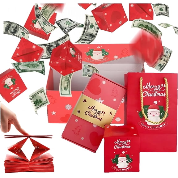 CCOCC 2026 New Explosion Gift Box Christmas Money Gift Boxes for Cash with Gift Box Gift Bag Christmas Surprise Boxes 13 Bounce Boxes Surprise Gift Box Explosion