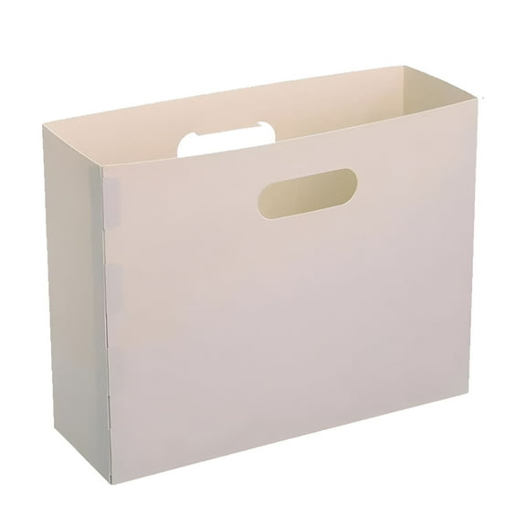 CCOCC 2026 New File Organizer for Office,Plastic File Folder Organizer for Student Teacher,Collapsible File Box for Hanging File Folders,Portable Filing Organizer with Handle,Beige,12.59X4.33X9.64