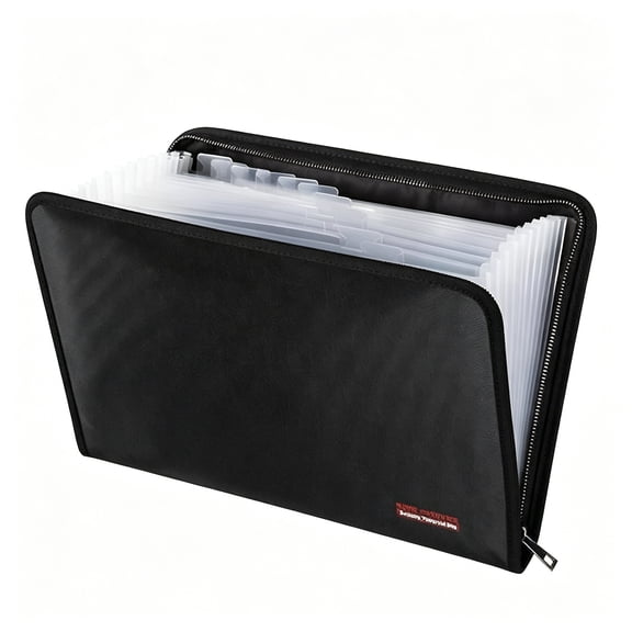 CCOCC 2026 New Fireproof Waterproof File Folder Money Document Bag with 12 Pockets Zipper Closure for Office,Home,School,Travel,Work