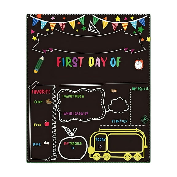 CCOCC 2026 New First and Last Day of School Chalkboard Sign Reusable,First Day of School Sign 12 X 10 Inches First and Last Day of School Board Colorful Chalkboard for Grades 1-12 for Photography