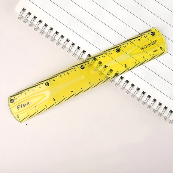 CCOCC 2026 New Flexible Ruler,8.3X1.5" Translucent Plastic Ruler,Shatterproof Straight Edge Soft Clear Ruler,Super Elastic Drawing Translucent Ruler for Classroom Office (Yellow)