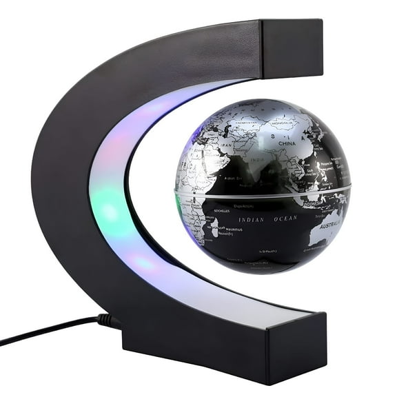 CCOCC 2026 New Floating Globe Rotating World Map Earth Planet Ball with C Shaped Magnetic Levitation Led for Office, Study, Classroom, Home