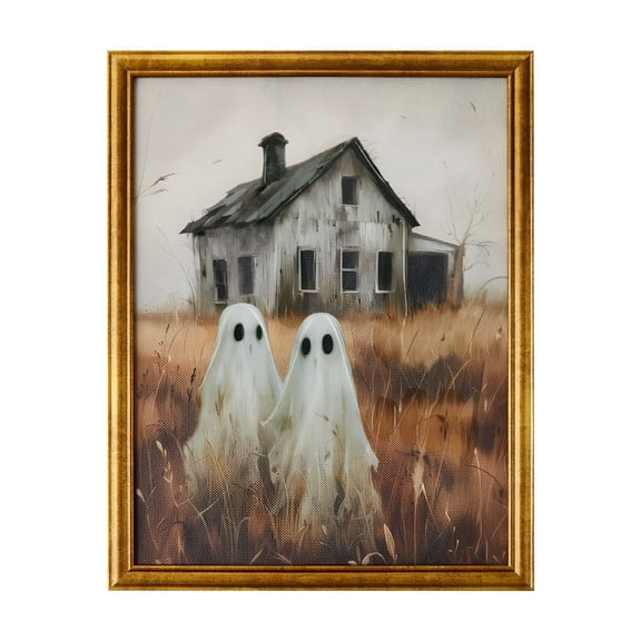 CCOCC 2026 New Ghost Art Vintage Halloween Decor Ghost Pictures Halloween Framed Art Halloween Prints Ghost Painting Framed Halloween Pictures Wall Decor Framed 10*8