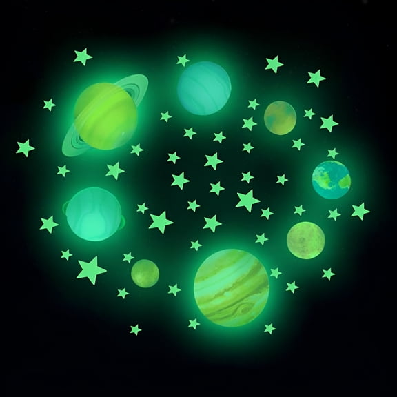 CCOCC 2026 New Glow in the Dark Stars and Planets,Bright Solar System Wall Stickers - Glowing Ceiling Decals for Kids Bedroom Any Room for Bedroom,Playroom,Classroom,Office