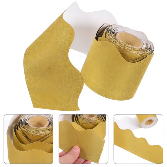 CCOCC 2026 New Golden Wave Bulletin Board Border Paper 1 Roll for Teachers and Students Bulletin Board Paper Roll 2.2 394 In