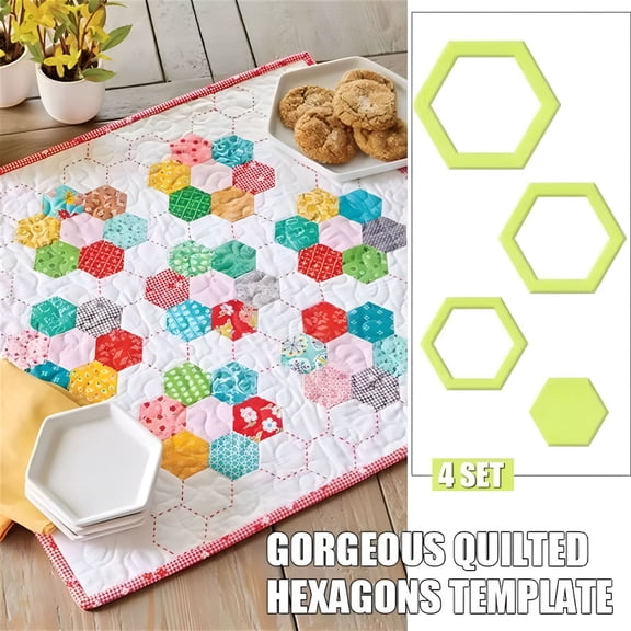CCOCC 2026 New Gorgeous Hexagon Quilt Sewing Template,Patchwork Quilt Ruler for Quilting Projects,Accurate Cutting Tool for Quilting and Sewing Slotted Quilting Ruler