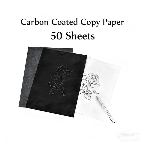 CCOCC 2026 New Graphite Carbon Transfer Paper 50 Sheets for Arts and Crafts,Tracing Patterns on Wood and Paper,Reusable Carbon Coated Drawing Paper,Carbon Paper for Tracing