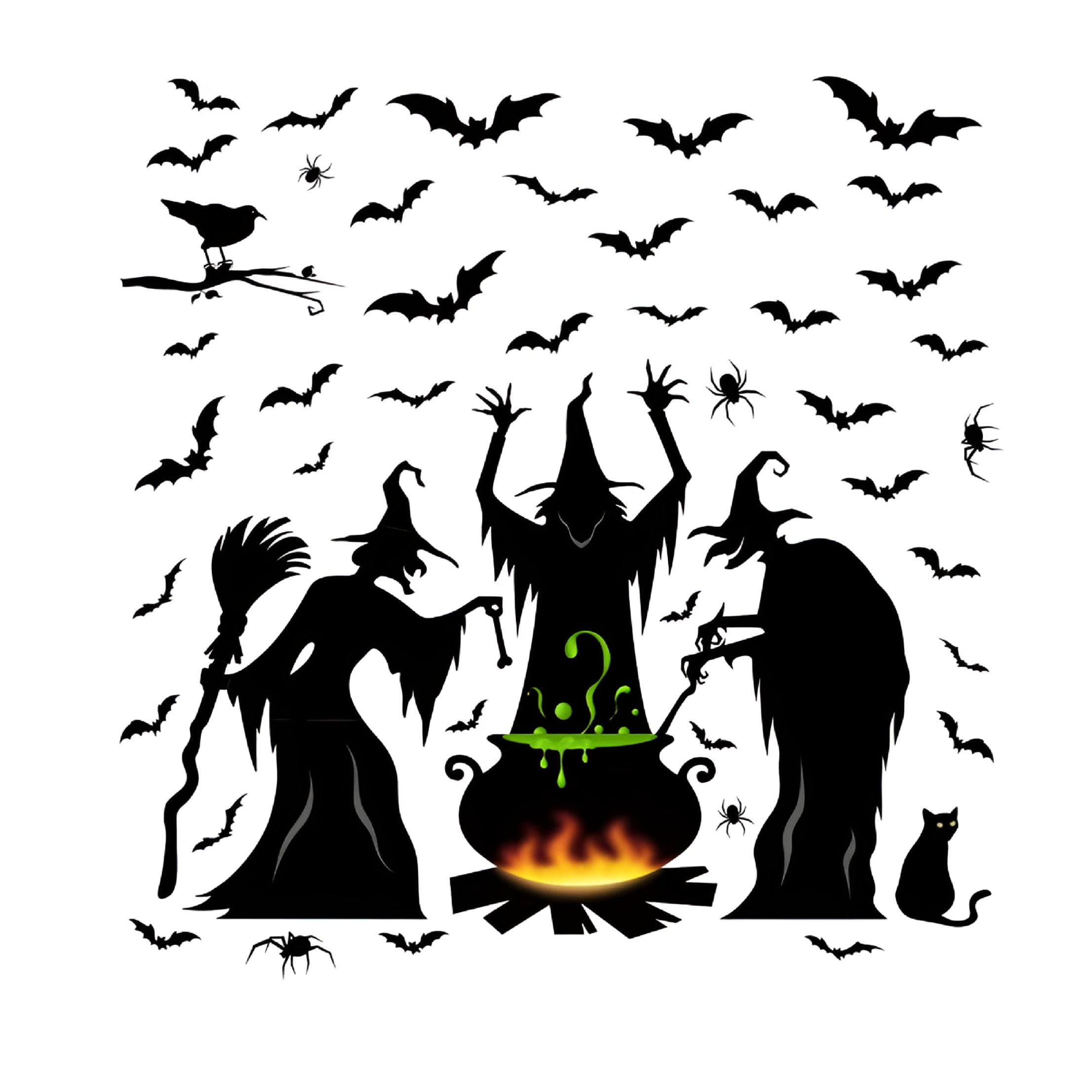 CCOCC 2026 New Halloween Window Clings - Halloween Decorations Witch ...